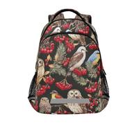Kcldeci Kids Backpack for Girls Boys Winter Birds Owls School Backpacks Elementary Bookbags School Book Bag Travel Daypack