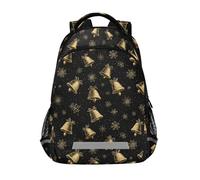 Kcldeci Kids Backpack for Girls Boys Xmas Bell Snowflake School Backpacks Elementary Bookbags School Book Bag Travel Daypack