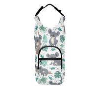 Kcldeci Koalas Cute Australian Bears and Tropical Leaves Insulated Water Bottle Carrier Bag, Sling Bag Sleeve Pouch Holder with Strap for Travelling, Hiking, Camping