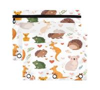 Kcldeci Koalas Hedgehogs Pencil Pouch for 3 Ring Binder,Pencil Pouches with Zipper Pencil Bag, Clear Pencil Case Office Stationery School Organizer