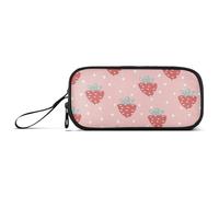 Kcldeci Large Pencil Case,Carrots and White Dots on A Pink Big Capacity Pencil Pouch Pen Bag Portable Stationery Organizer with Zipper, Cute Aesthetic School Supplies for Teen Girls Boy College