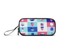 Kcldeci Large Pencil Case,Ice Cream Icons Big Capacity Pencil Pouch Pen Bag Portable Stationery Organizer with Zipper, Cute Aesthetic School Supplies for Teen Girls Boy College
