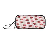 Kcldeci Large Pencil Case,Pattern of The Strawberry Big Capacity Pencil Pouch Pen Bag Portable Stationery Organizer with Zipper, Cute Aesthetic School Supplies for Teen Girls Boy College