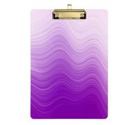 Kcldeci Light Purple Acrylic Clipboards Standard Letter A4 Size Clipboards for Classroom, Teacher Women Clip Board Office School Supplies Gold 12x9in