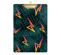 Kcldeci Lightning Green and Yellow Acrylic Clipboards Standard A4 Letter Size Clip Board for Classroom School and Office Use for Kids Student Teacher Gold 12x9in
