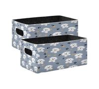 Kcldeci Little Bichon and Dog Paws 2 Pack Storage Baskets for Organizing,Sturdy Foldable Storage Bins Organizer for Shelves Closet Nursery