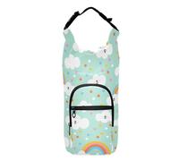 Kcldeci Little Happy Clouds Water Bottle Holder with Strap Carrier Sling Bag with Phone Pocket Water Bottle Sleeve for Men Women Hiking Camping Travelling