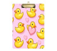 Kcldeci Lovely Yellow Duck Acrylic Clipboard A4 Size Clipboards for Classroom Nursing Clip Board Hardboard for Office Supplies, School Gold 12x9in