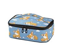 Kcldeci Lunch Box Kids Sleepy Corgi on Blue