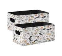 Kcldeci Mk_mj002_a_Pattern_of_Dogs_with_The_Words_i_Love_Dogs_Written_i_c0313e49-3e5e-46b7-ae8a-5ec2727467bd 2 Pack Storage Baskets for Organizing,Sturdy Foldable Storage Bins Organizer for Shelves
