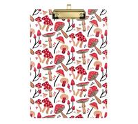 Kcldeci Mushroom Wild Forest Acrylic Clipboards Standard Letter A4 Size Clipboards for Classroom, Teacher Women Clip Board Office School Supplies Silver 12x9in