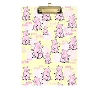 Kcldeci Onik Pig Yellow Acrylic Clipboards Standard Letter A4 Size Clipboards for Classroom, Teacher Women Clip Board Office School Supplies Silver 12x9in