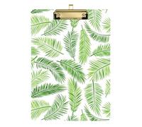Kcldeci Palm Leaf Green Tropic Tree Acrylic Clipboards Standard Letter A4 Size Clipboards for Classroom, Teacher Women Clip Board Office School Supplies Silver 12x9in