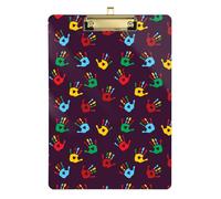 Kcldeci Palm Prints Acrylic Clipboards Standard Letter A4 Size Clipboards for Classroom, Teacher Women Clip Board Office School Supplies Gold 12x9in