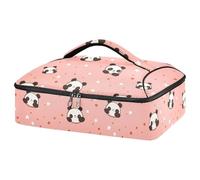 Kcldeci Panda Face Pattern Insulated Thermal Food Carrier Insulated Casserole Carrier for Hot or Cold Food, Insulated Tote Bag for Potluck Cookouts Parties Picnic,Lasagna Lugger