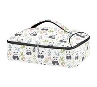Kcldeci Panda Pattern Insulated Thermal Food Carrier Insulated Casserole Carrier for Hot or Cold Food, Insulated Tote Bag for Potluck Cookouts Parties Picnic,Lasagna Lugger