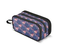 Kcldeci Patriotic USA Ribbon Bows Stars and Stripes Pencil Case Large Capacity Pencil Pouch Pen Bag for Office School Teen Girl Boy Men Women Adult