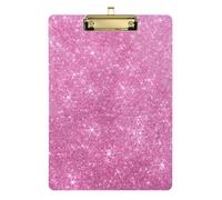 Kcldeci Pearl Sequins Shiny Glitter Acrylic Clipboards Standard A4 Letter Size Clip Board for Classroom School and Office Use for Kids Student Teacher Gold 12x9in