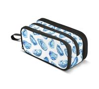 Kcldeci Pencil Case Pen Pouch, Large Pencil Bag with Zipper, Blue Oyster Stationery Storage and Organizer, School Supplies for Teen and Adult Boys Girls