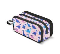Kcldeci Pencil Case Pen Pouch, Large Pencil Bag with Zipper, Cartoon Blue Dinosaurs Stationery Storage and Organizer, School Supplies for Teen and Adult Boys Girls