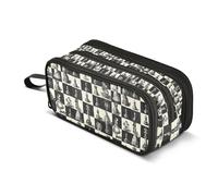 Kcldeci Pencil Case Pen Pouch, Large Pencil Bag with Zipper, Chess Board Stationery Storage and Organizer, School Supplies for Teen and Adult Boys Girls