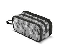 Kcldeci Pencil Case Pen Pouch, Large Pencil Bag with Zipper, Chess Pieces in Black and White Stationery Storage and Organizer, School Supplies for Teen and Adult Boys Girls