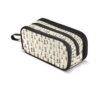 Kcldeci Pencil Case Pen Pouch, Large Pencil Bag with Zipper, Chess Silhouette Stationery Storage and Organizer, School Supplies for Teen and Adult Boys Girls