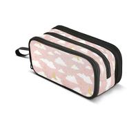 Kcldeci Pencil Case Pen Pouch, Large Pencil Bag with Zipper, Cloud Star Moon Stationery Storage and Organizer, School Supplies for Teen and Adult Boys Girls