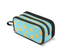 Kcldeci Pencil Case Pen Pouch, Large Pencil Bag with Zipper, Colorful Cute Ducky Stationery Storage and Organizer, School Supplies for Teen and Adult Boys Girls