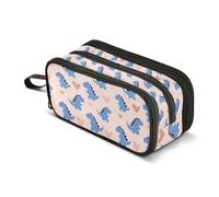 Kcldeci Pencil Case Pen Pouch, Large Pencil Bag with Zipper, Cute Blue Dinosaur Stationery Storage and Organizer, School Supplies for Teen and Adult Boys Girls