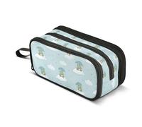 Kcldeci Pencil Case Pen Pouch, Large Pencil Bag with Zipper, Frog Umbrella Stationery Storage and Organizer, School Supplies for Teen and Adult Boys Girls