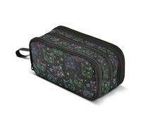 Kcldeci Pencil Case Pen Pouch, Large Pencil Bag with Zipper, Neon Cats Head Stationery Storage and Organizer, School Supplies for Teen and Adult Boys Girls