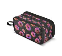 Kcldeci Pencil Case Pen Pouch, Large Pencil Bag with Zipper, Neon Donut Magic Stationery Storage and Organizer, School Supplies for Teen and Adult Boys Girls