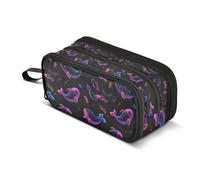 Kcldeci Pencil Case Pen Pouch, Large Pencil Bag with Zipper, Neon Marine Fish Stationery Storage and Organizer, School Supplies for Teen and Adult Boys Girls