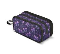 Kcldeci Pencil Case Pen Pouch, Large Pencil Bag with Zipper, Neon Unicorn Purple Stationery Storage and Organizer, School Supplies for Teen and Adult Boys Girls