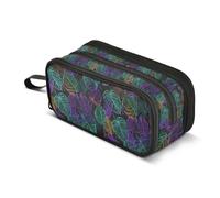 Kcldeci Pencil Case Pen Pouch, Large Pencil Bag with Zipper, Tropical Monstera Neon Stationery Storage and Organizer, School Supplies for Teen and Adult Boys Girls