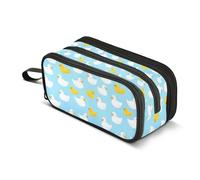 Kcldeci Pencil Case Pen Pouch, Large Pencil Bag with Zipper, White Rubber Ducky Stationery Storage and Organizer, School Supplies for Teen and Adult Boys Girls