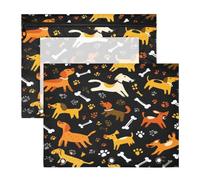 Kcldeci Pencil Pouch for 3 Ring Binder,Cartoon Dogs Bones A4 Size Zipper Pencil Pouches for Girls Boys, Clear Window Pencil Case for Binder