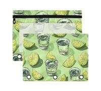 Kcldeci Pencil Pouch for 3 Ring Binder,Pencil Pouches with Zipper Pencil Bag,Tequila Shots LIM Clear Pencil Case Office Stationery School Organizer