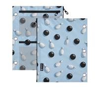 Kcldeci Pencil Pouch for Binder Bowling with Black Pins Ball Pencil Case 3 Ring Binder