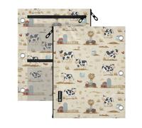 Kcldeci Pencil Pouch for Binder Cows A Farm Life Pencil Case 3 Ring Binder