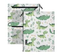 Kcldeci Pencil Pouch for Binder Cute Crocodiles Pencil Case 3 Ring Binder