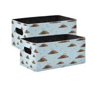 Kcldeci Poop and Fly 2 Pack Storage Baskets for Organizing,Sturdy Foldable Storage Bins Organizer for Shelves Closet Nursery