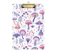 Kcldeci Purple Magic Mushrooms Acrylic Clipboards Standard Letter A4 Size Clipboards for Classroom, Teacher Women Clip Board Office School Supplies Gold 12x9in