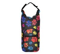 Kcldeci Rainbow Animal Paw Print Trails of Cat Dog Footprint Insulated Water Bottle Carrier Bag, Sling Bag Sleeve Pouch Holder with Strap for Travelling, Hiking, Camping