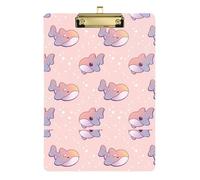 Kcldeci Shark Magical Pink Cute Acrylic Clipboards Standard Letter A4 Size Clipboards for Classroom, Teacher Women Clip Board Office School Supplies Silver 12x9in
