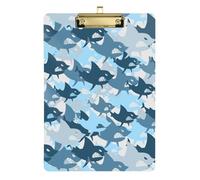 Kcldeci Shark Military Acrylic Clipboards Standard Letter A4 Size Clipboards for Classroom, Teacher Women Clip Board Office School Supplies Gold 12x9in