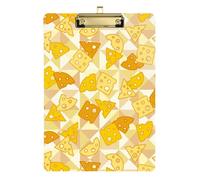 Kcldeci Sliced Cheese Holy Acrylic Clipboards Standard Letter A4 Size Clipboards for Classroom, Teacher Women Clip Board Office School Supplies Gold 12x9in