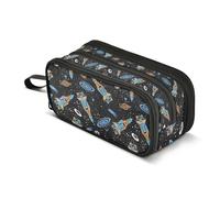 Kcldeci Space Rockets Planets Stars Pencil Case Large Capacity Pencil Pouch Pen Bag for Office School Teen Girl Boy Men Women Adult