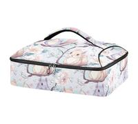 Kcldeci Squirrel Flowers Insulated Thermal Food Carrier Insulated Casserole Carrier for Hot or Cold Food, Insulated Tote Bag for Potluck Cookouts Parties Picnic,Lasagna Lugger